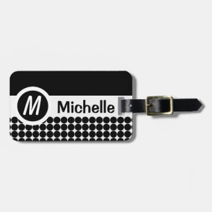 Étiquette À Bagage Impression Monogramme noir