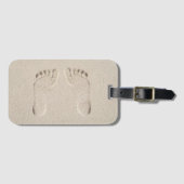 Étiquette À Bagage Impression pieds nus dans le sable de plage (Devant Horizontal)