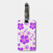 Étiquette À Bagage Impression simple de fleurs à l'aquarelle violette (Dos Vertical)