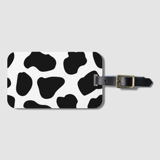 Étiquette À Bagage Impression vache noir blanc (Devant Horizontal)