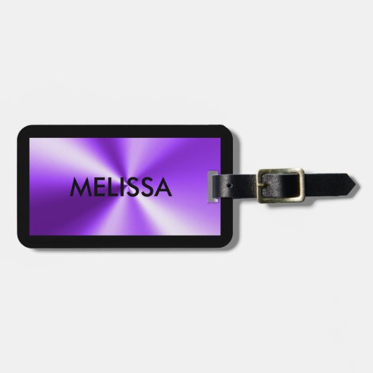 Étiquette À Bagage Impression violette métallique brillante (Devant horizontal)