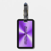 Étiquette À Bagage Impression violette métallique brillante (Dos Vertical)