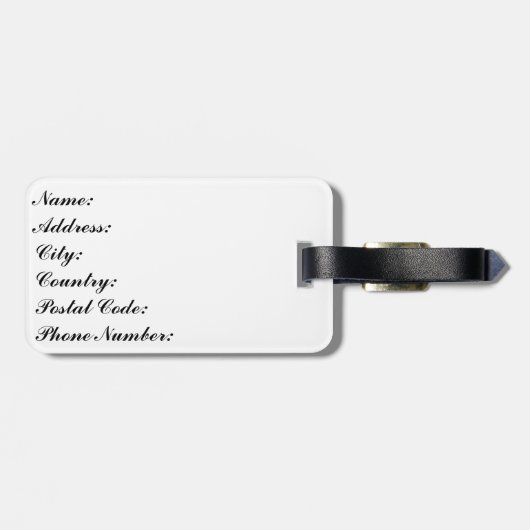 Étiquette À Bagage Impression Zebra (Dos horizontal)