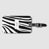 Étiquette À Bagage Impression zèbre personnalisable (Devant Horizontal)
