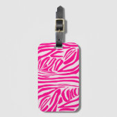 Étiquette À Bagage Impression zèbre rose (Devant Vertical)