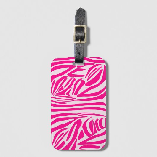 Étiquette À Bagage Impression zèbre rose (Devant Vertical)