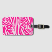Étiquette À Bagage Impression zèbre rose (Devant Horizontal)