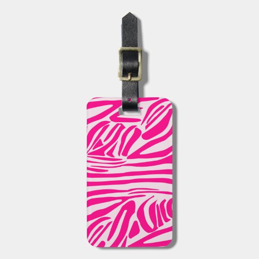 Étiquette À Bagage Impression zèbre rose (Devant Vertical)