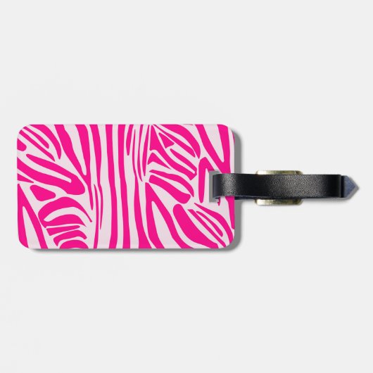 Étiquette À Bagage Impression zèbre rose (Dos horizontal)