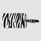 Étiquette À Bagage imprimé zèbre noir blanc (Devant Horizontal)