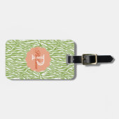 Étiquette À Bagage Imprimer Safari vert Zebra (Devant horizontal)