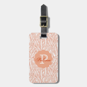 Étiquette À Bagage Imprimer Zebra Peach
