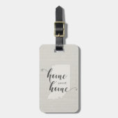 Étiquette À Bagage Indiana - Home Sweet Home burlap look (Devant Vertical)