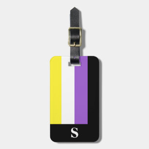 Étiquette À Bagage Indicateur de fierté non binaire Monogramme