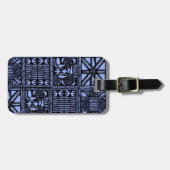 Étiquette À Bagage Indigo Batik Quilt - Blue (Devant horizontal)