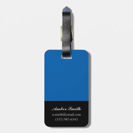 Étiquette À Bagage Indigo Hibiscus (Dos Vertical)