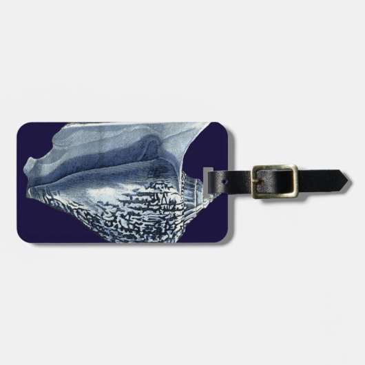 Étiquette À Bagage Indigo Shells I (Devant horizontal)