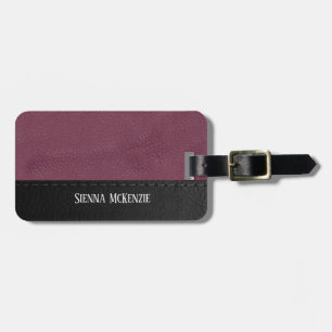 Étiquette À Bagage Industrie de la texture en cuir Magenta