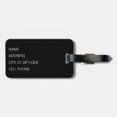 Étiquette À Bagage infirmière de la RN - gris argenté et noir (Dos horizontal)