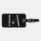 Étiquette À Bagage Infirmière de nom personnalisé (Devant horizontal)