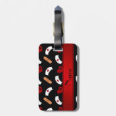 Étiquette À Bagage Infirmière noire de nom personnalisé motif (Dos Vertical)