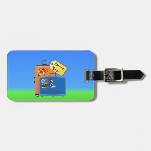 Étiquette À Bagage Infirmière retraitée, emballée et prête à partir (Devant horizontal)