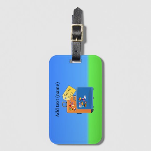 Étiquette À Bagage Infirmière retraitée MODÈLE (Devant Vertical)