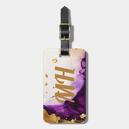 Étiquette À Bagage Infusion d'or pourpre (Devant Vertical)