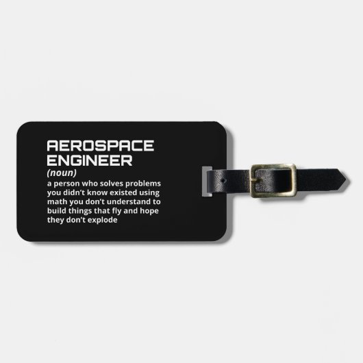 Étiquette À Bagage Ingénieur aérospatial - Définition amusante (Devant horizontal)