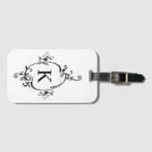 Étiquette À Bagage Initiale décorative (Devant Horizontal)