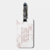 Étiquette À Bagage Initiale décorée d'un monogramme d'or rose de (Dos Vertical)