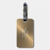 Étiquette À Bagage Initiale métallique balayée d'or de monogramme (Dos Vertical)