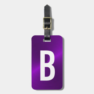Étiquette À Bagage Initiale métallique de monogramme balayée par