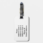 Étiquette À Bagage Initiale nommée faite sur commande + Rayures de (Dos Vertical)