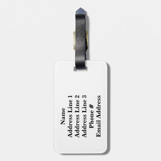 Étiquette À Bagage Initiale nommée faite sur commande + Rayures de (Dos Vertical)