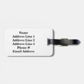 Étiquette À Bagage Initiale nommée faite sur commande + Rayures de (Dos horizontal)