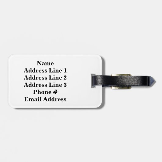 Étiquette À Bagage Initiale nommée faite sur commande + Rayures de (Dos horizontal)