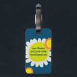 Étiquette À Bagage INITIALES CUSTOMISÉES à la Fleur blanche orange<br><div class="desc">Préparez-vous pour vos vacances avec cette étiquette de bagage joyeuse - vous pouvez ajouter vos coordonnées à l'autre côté ou sélectionner un design à un côté. Design dessiné à la main par moi pour vous ! Modifiez la couleur ou la police du lettrage comme vous le souhaitez. Consultez mon magasin...</div>