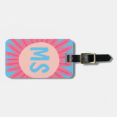 Étiquette À Bagage INITIALES CUSTOMISÉES de Fleur Rose Daisy (Devant horizontal)