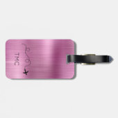 Étiquette À Bagage INITIALES D'Aventure Avion Vol Metallic (Dos horizontal)