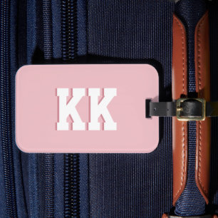 Étiquette À Bagage Initiales de monogramme de bloc collégial universi