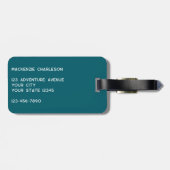 Étiquette À Bagage Initiales de monogramme personnalisées Feuille bot (Dos horizontal)