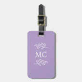 Étiquette À Bagage Initiales de monogramme personnalisées Feuille bot (Devant Vertical)
