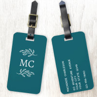 Initiales de monogramme personnalisées Feuille bot