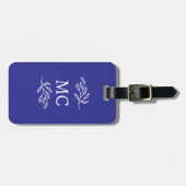 Étiquette À Bagage Initiales de monogramme personnalisées Feuille bot (Devant horizontal)