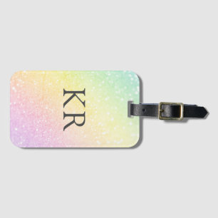 Étiquette À Bagage Initiales de monogramme personnalisées Rainbow Fad