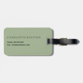 Étiquette À Bagage Initiales du monogramme vert de l'âge (Dos horizontal)