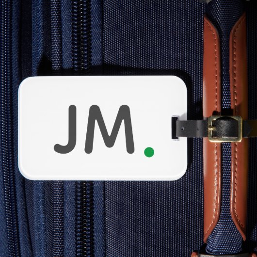 Étiquette À Bagage Initiales en gras modernes | Monogramme vert minim (Insitu Rectoal 4)