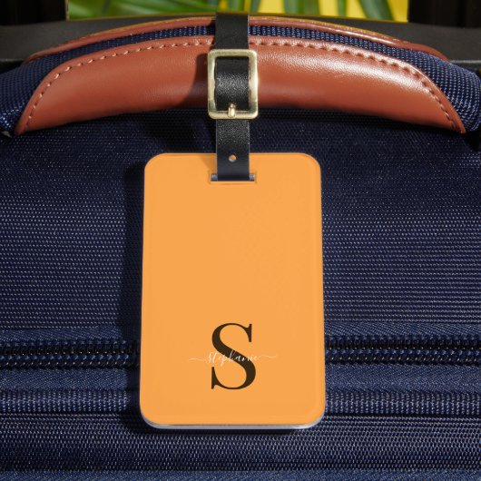 Étiquette À Bagage Initiales et nom du monogramme jaune pâle (Insitu Rectoal 2)