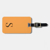 Étiquette À Bagage Initiales et nom du monogramme jaune pâle (Devant horizontal)